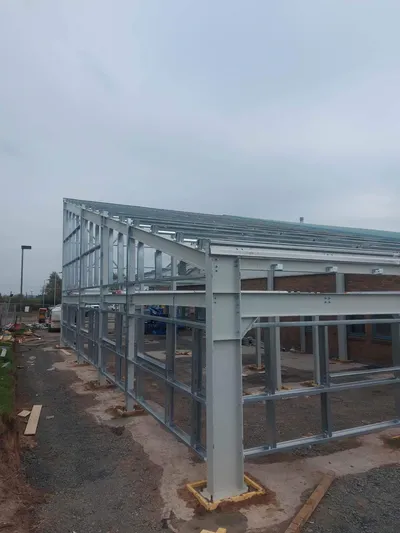 Steel erection and cladding